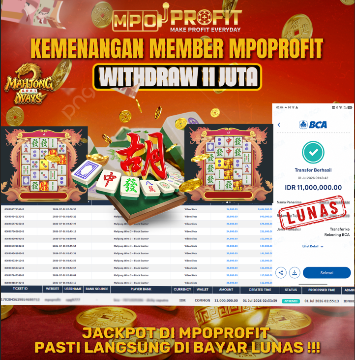 MPOPROFIT JACKPOT PRAGMATIC! KEMENANGAN MURNI DI (MAHJONG WINS 3 BLACK SACTTER TOTAL 11.000.000,- LUNAS)